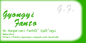 gyongyi fanto business card